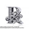 925 Sterling Silver Alphabet R Letter Charm with Cubic Detail. Pandora Compatible