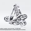 925 Sterling Silver Alphabet Letter Charm with Cubic Detail. Pandora Compatible 