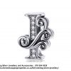 925 Sterling Silver Alphabet I Letter Charm with Cubic Detail. Pandora Compatible