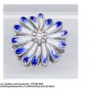 925 Sterling Silver Blue White Enamel Detail Daisy Flower Charm Bead. Pandora Compatible 