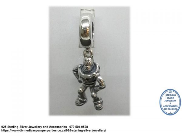 925 Sterling Silver  Dangle Toy Story Buzz Light Year Charm. Pandora Compatible