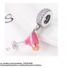 925 Sterling Silver  Enamel Detail Cocktail Glass Drink Dangle Charm. Pandora Compatible 