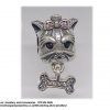 925 Sterling Silver Dog with Bone & Bow Cz Cubic Detail Charm Bead. Pandora Compatible