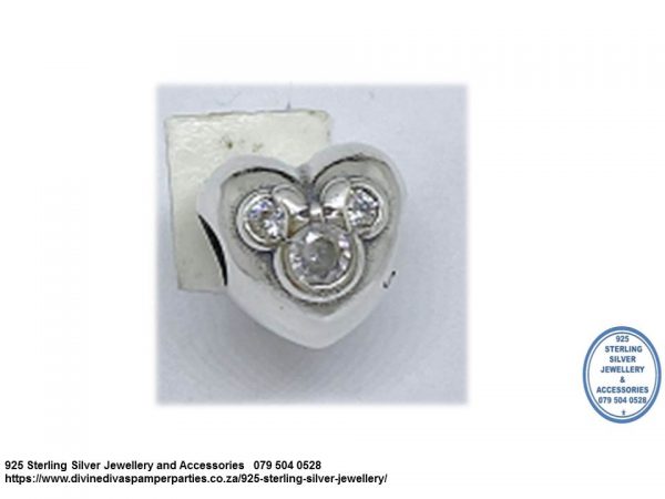 925 Sterling Silver  Minnie and Mickey Charm Bead. Pandora Compatible 