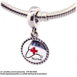 925 Sterling Silver Nurse  Charm Bead. Pandora Compatible