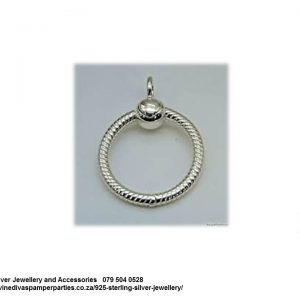 925 Sterling Silver Round Pendant That Can take charms - Medium