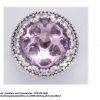 925 Sterling Silver Pink  Cubic cz Detail  Charm Bead. Pandora Compatible 