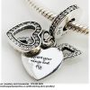 925 Sterling Silver Spread Your Wings Fly Inspiration Heart Charm Bead. Pandora Compatible