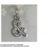 925 Sterling Silver & Sign Cz Cubic Detail Dangle Charm. Pandora Compatible