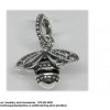 925 Sterling Silver Bee Charm Bead Cz. Pandora Compatible