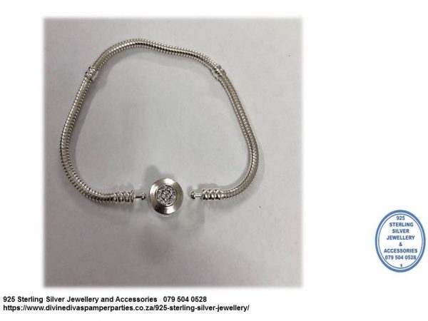 925 Sterling Silver Moments  Snake Chain Bracelet for Charms. Pandora Compatible 