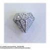 925 Sterling Silver Geometric shape Cz Clear Cubic Diamonds are a Girls Best Friend  Charm Bead. Pandora Compatible