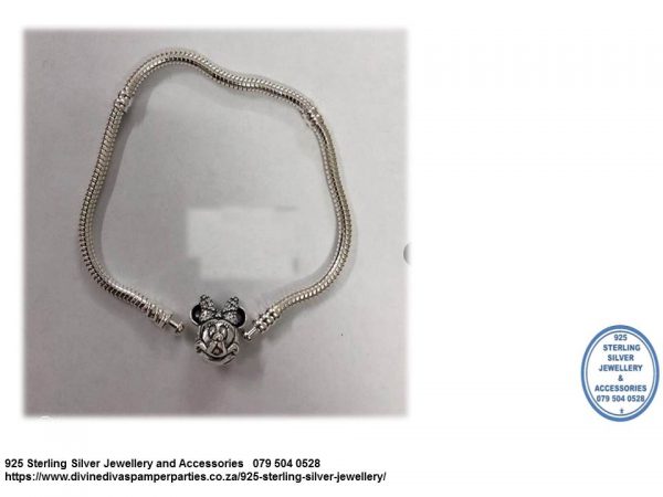 Minnie Mouse Clip Sterling Silver Charm Bracelet