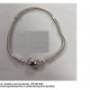 925 Sterling Silver Snake Me Plain Heart Clip Bracelet for Charms. Pandora Compatible