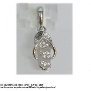 925 Sterling Silver Flip Flop Dangle Charm . Pandora Compatible