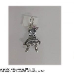 925 Sterling Silver Dangle  Charm Bot Dog. Pandora Compatible.