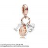 925 Sterling Silver ' I LOVE YOU'  Charm - Rose gold Plated on top of Sterling Silver. Pandora Compatible