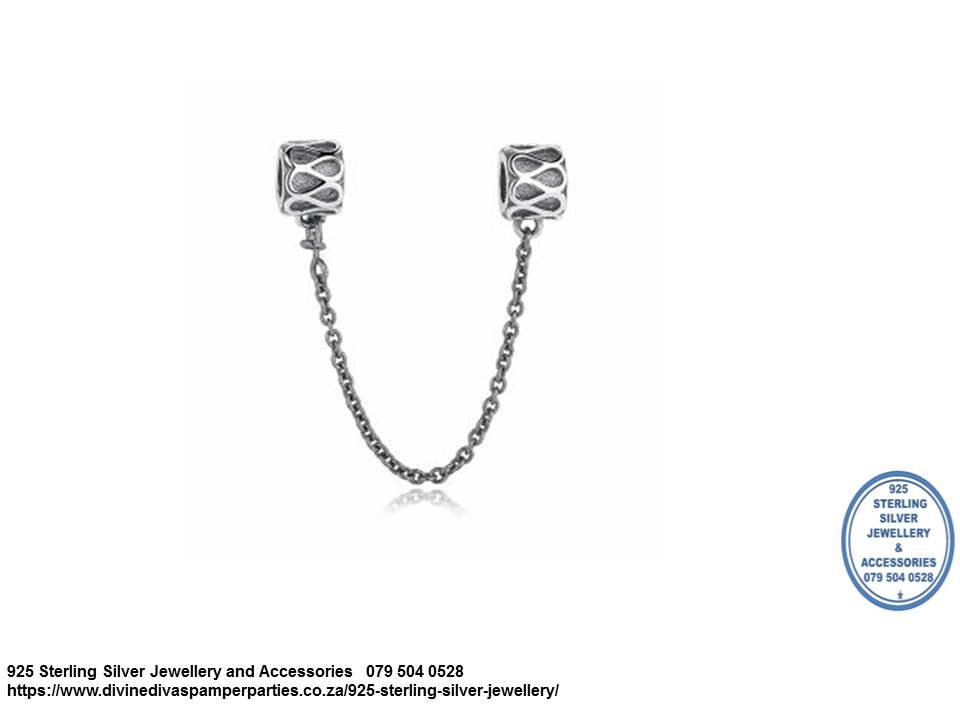 Screw in Safety Chain Barrels. sterling Silver. Pandora Compatible