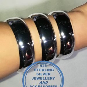 "925 Sterling Silver Broad 25mm solid silver bangle"