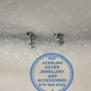 "925 Sterling Silver Cubic Studs 3mm "