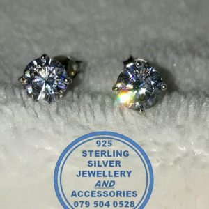 "925 Sterling Silver Available in 6mm or 7mm Cubic Earring Studs"