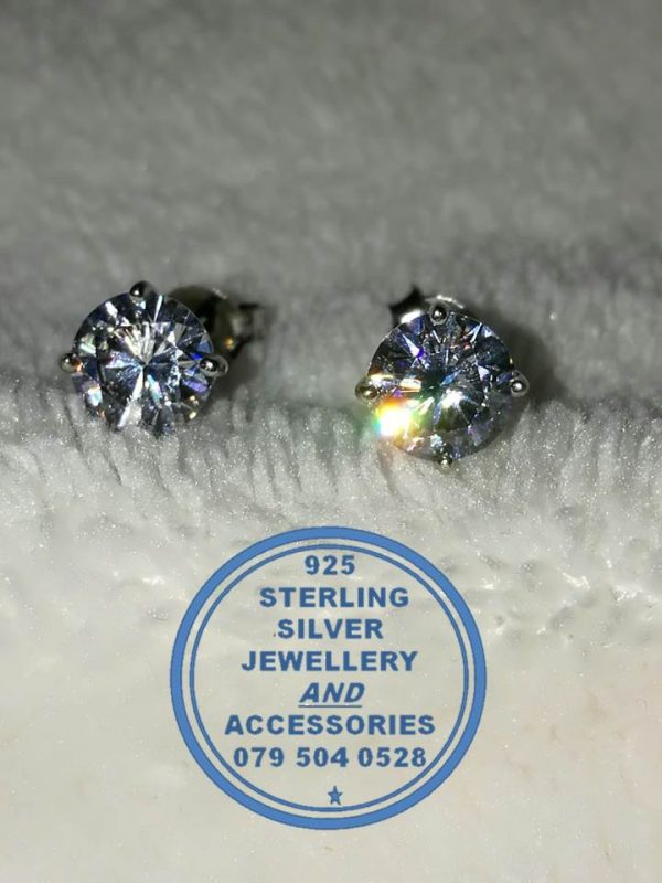 "925 Sterling Silver Available in 6mm or 7mm Cubic Earring Studs"