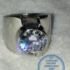 "925 Sterling Silver Showstopper ring with Large Round Cubic in middle tube settle "