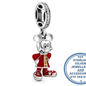 925 Sterling Silver MICKEY MOUSE Pandora Compatible Dangle Charm