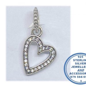 925 Sterling Silver Open Heart Cubic Pendant DUPLICATE ADD STOCK