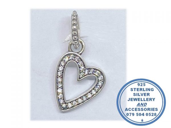 925 Sterling Silver Open Heart Cubic Pendant DUPLICATE ADD STOCK