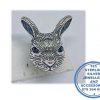 925 Sterling Silver Bunny Hare Rabbit Head Charm Bead. Pandora Compatible.
