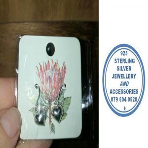 925 Sterling Silver Hook in Heart Charm Earrings. Puffy Heart