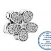 "925 Sterling Silver Large Cubic CZ Daisy Pandora Compatible Bead Charm"