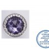 "925 Sterling Silver CZ Purple Lilac  Cubic Heart Patterned Pandora Compatible Bead Charm"