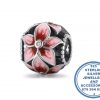 "925 Sterling Silver Pink Frangipani Flower Ball Pandora Compatible Bead Charm"