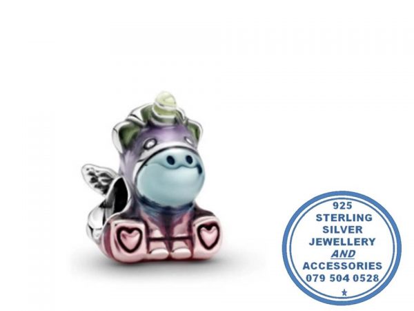 925 Sterling Silver Bruno Unicorn Pandora Compatible Bead Charm