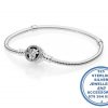 925 Sterling Silver Soft Bracelet with Daisy Flowers Clasp. Pandora Compatible.