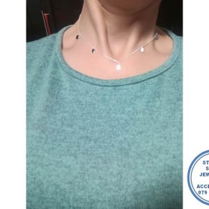 925 Sterling Silver 3 Round Disk 2 Oval Disk 45 cm Chain