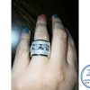 925 Sterling Silver Statement Ring with 3 Clear Square Cubics in Middle and cubics around top