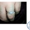 925 Sterling Silver Wishbone Love Cubic Heart and Cubic Wish Bone Ring