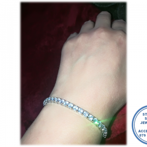 925 Sterling Silver And Clear Cubics Tennis Bracelet