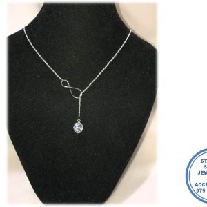 "925 Sterling Silver Infinity Cubic Necklace "