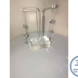 925 Sterling Silver 3 Round Dangle Drop Chain Treadder Earrings