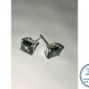 925 Sterling Silver Stud Earrings with Suare 7 x 7 mm Mystic Topaz