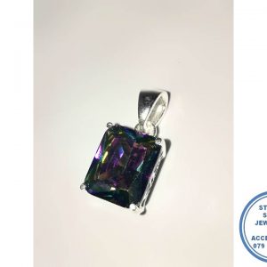 "925 Sterling Silver Mystic Topaz 9 x 11mm Pendant Only. Excludes Chain"