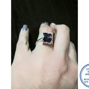 "925 Sterling Silver Mystic Topaz 9 x 11mm Ring"