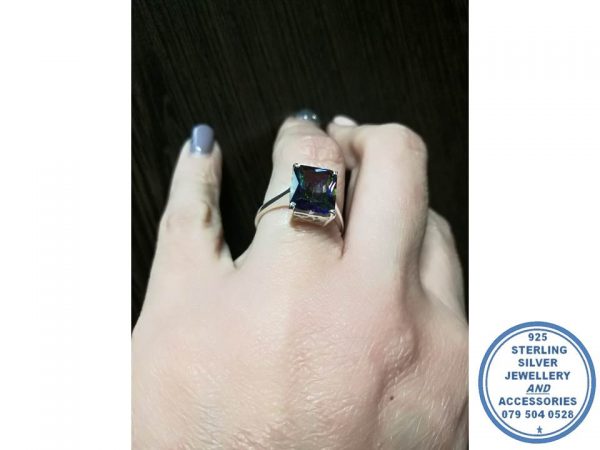 "925 Sterling Silver Mystic Topaz 9 x 11mm Ring"