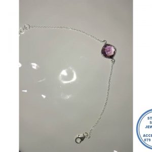 "925 Sterling Silver Amythist Purple Bracelet"