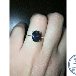 "925 Sterling Silver OVAL Mystic Topaz Ring 8 x 10mm"