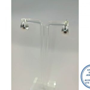 925 Sterling Silver Electroformed 11 mm bulky hoop Stud Earring